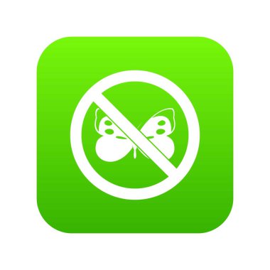 Hiçbir KELEBEK işareti simgesi dijital yeşil