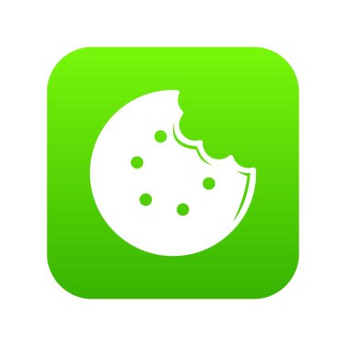 Isırık bisküvi yeşil simge vektör