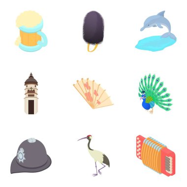 Uluslarüstü Icons set, karikatür tarzı