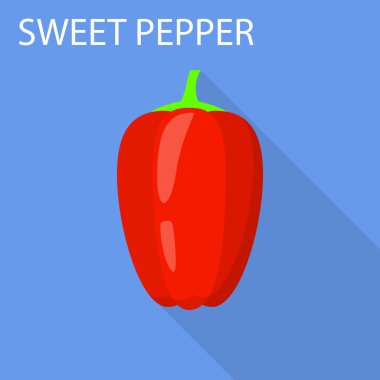 Tatlı biber simgesi, düz stil