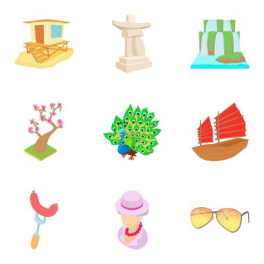 Nüfus Icons set, karikatür tarzı