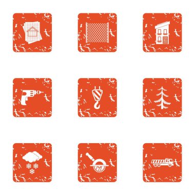 Ahşap geliştirme simgeler kümesi, grunge tarzı