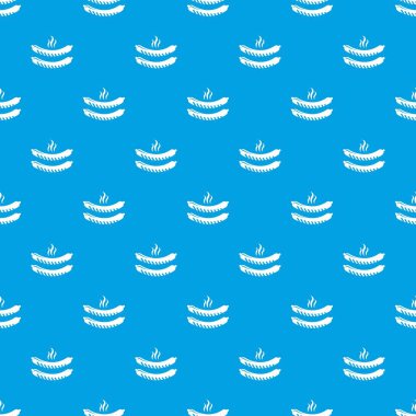 Izgara sosis desen vektör kesintisiz mavi