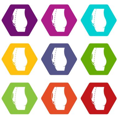 9 vektör tummy tuck Icons set