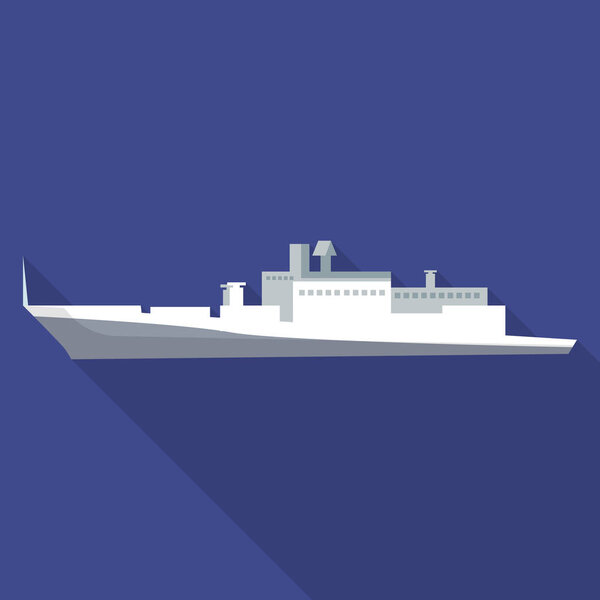 Cargo passenger ship icon, flat style