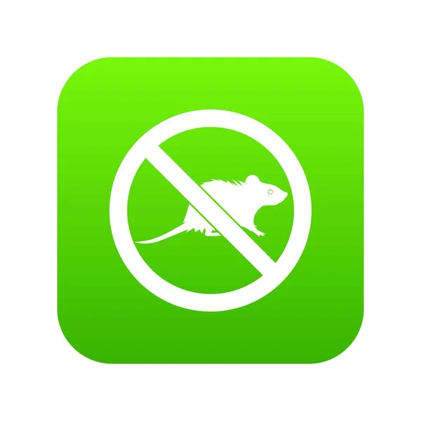 No ratas signo icono digital verde — Vector de stock
