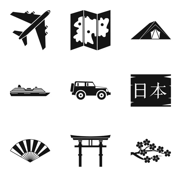 Conjunto de iconos de país diferentes, estilo simple — Vector de stock