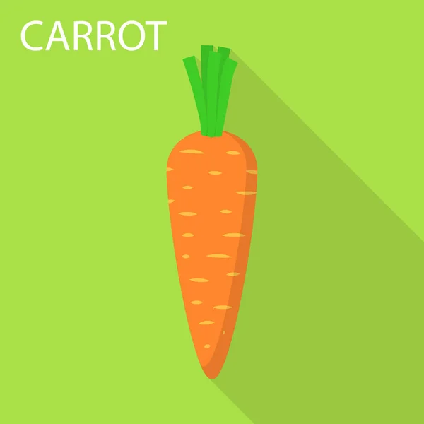 Icono de zanahoria, estilo plano — Vector de stock