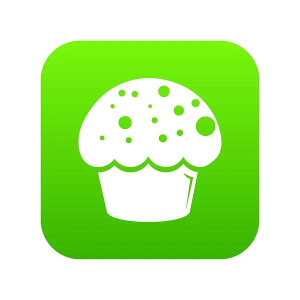 Glasyr cupcake ikonen gröna vektor — Stock vektor