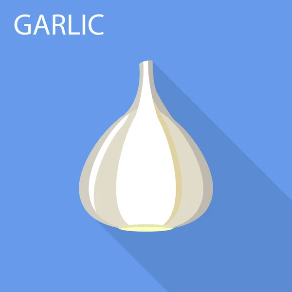 Garlic icon, flat style — Stock Vector