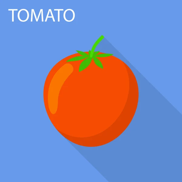 Tomaten-Ikone, flacher Stil — Stockvektor