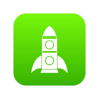 Roket simgesi dijital yeşil