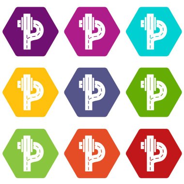 9 vektör Autobahn Icons set