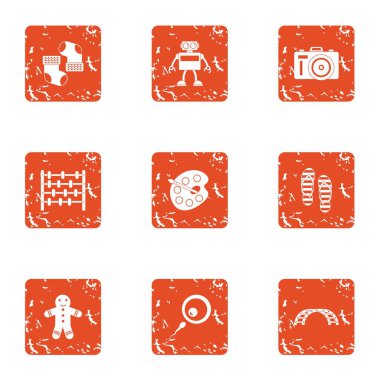 Xmas hediye simgeler kümesi, grunge tarzı