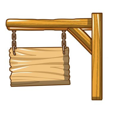 Hoş geldiniz ahşap tahta simgesi, karikatür tarzı