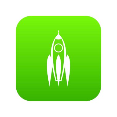 Roket simgesi dijital yeşil