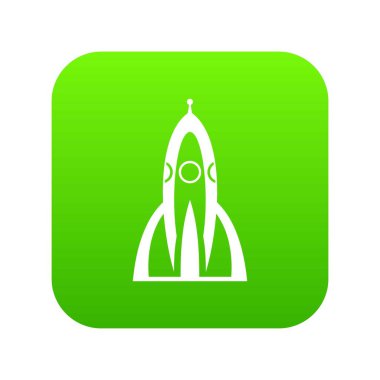 Roket simgesi dijital yeşil