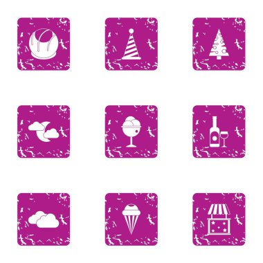 Büyülü kutlama simgeler kümesi, grunge tarzı