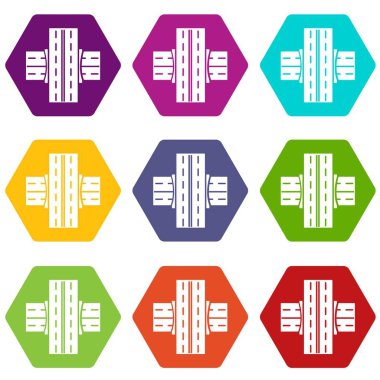 Yol simgeler kümesi 9 vektör köprü