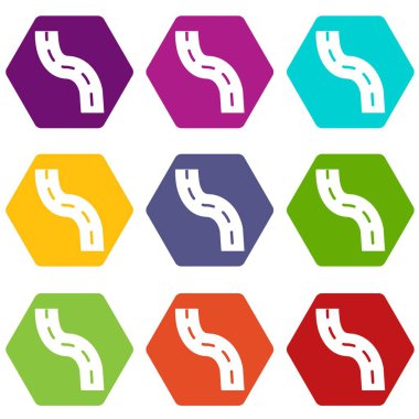 9 vektör sola dönüş Icons set