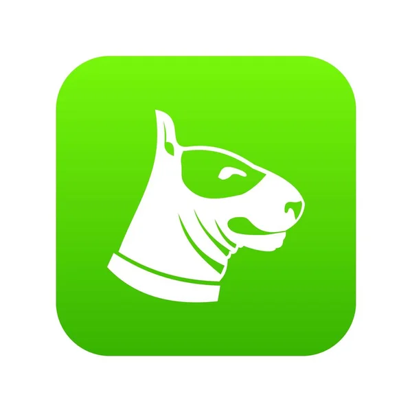 Bull terrier perro icono digital verde — Vector de stock