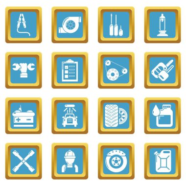 Sapphirine kare vektör otomatik onarım Icons set