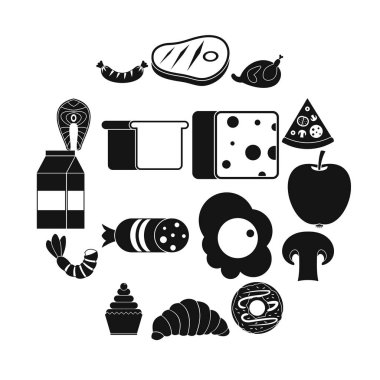 Gıda Icons set, basit tarzı