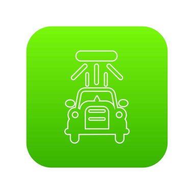 Oto yıkama yeşil simge vektör