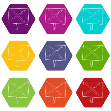 İşareti 9 vector Icons set