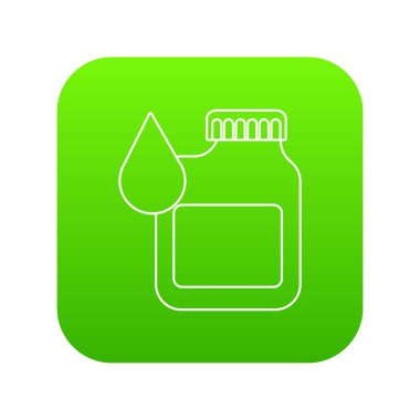 Teneke kutu motor yağı yeşil simge vektör