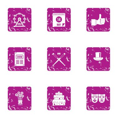 Kutlama günü simgeler kümesi, grunge tarzı