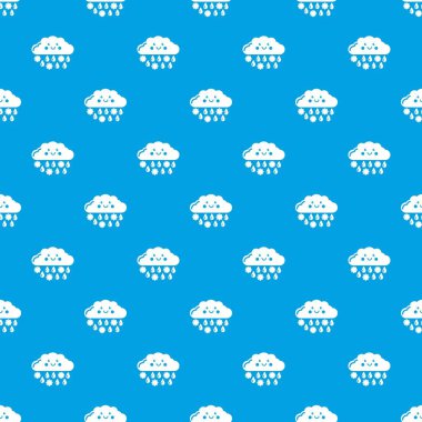 Kar ve yağmur desen vektör kesintisiz mavi