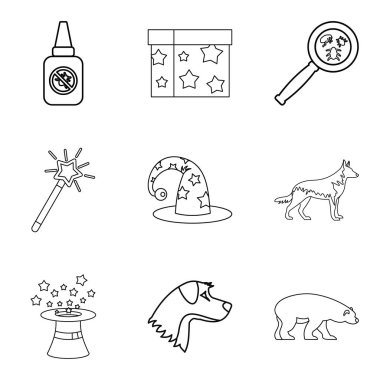 Hayvanat Bahçesi eğlenceli simgeler ayarla, anahat stili