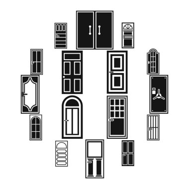 Kapı Icons set, basit tarzı