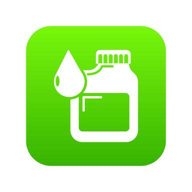 Teneke kutu motor yağı yeşil simge vektör