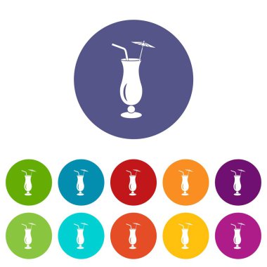 Alkollü kokteyl simgesi, basit tarzı