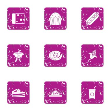 Hazırlamak simgeler kümesi, grunge tarzı yemek