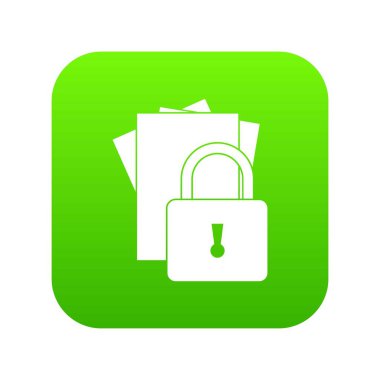 Asma kilit simgesi dijital yeşil olan klasörler