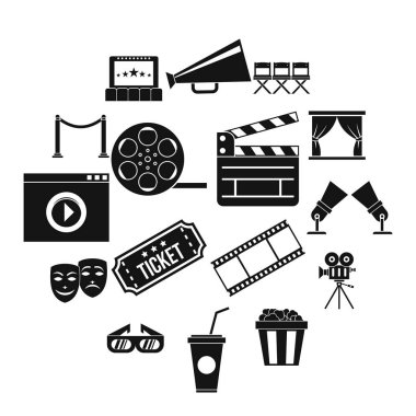 Sinema Icons set, basit tarzı