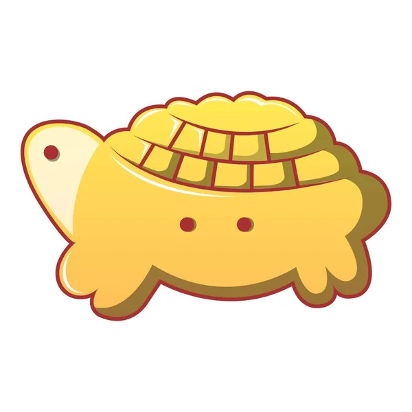 Turtle biscuit icon, cartoon style — Stock Vector