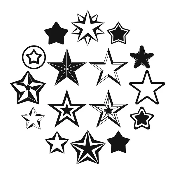 Star Icons Set, einfacher Stil — Stockvektor