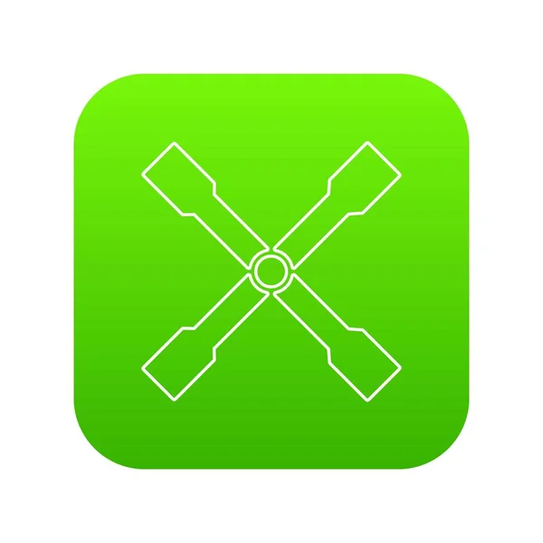 Skiftnyckel ikonen gröna vektor — Stock vektor