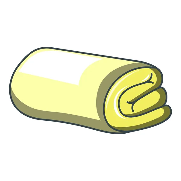 Gelbes gefaltetes Handtuch-Symbol, Cartoon-Stil — Stockvektor