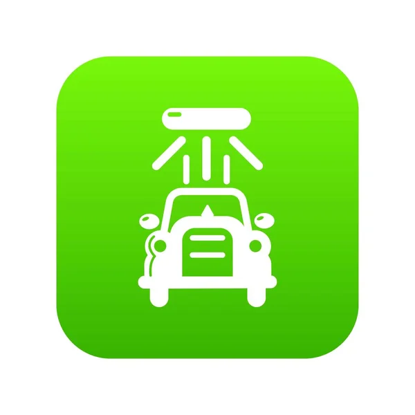 Icono de lavado de coches vector verde — Vector de stock