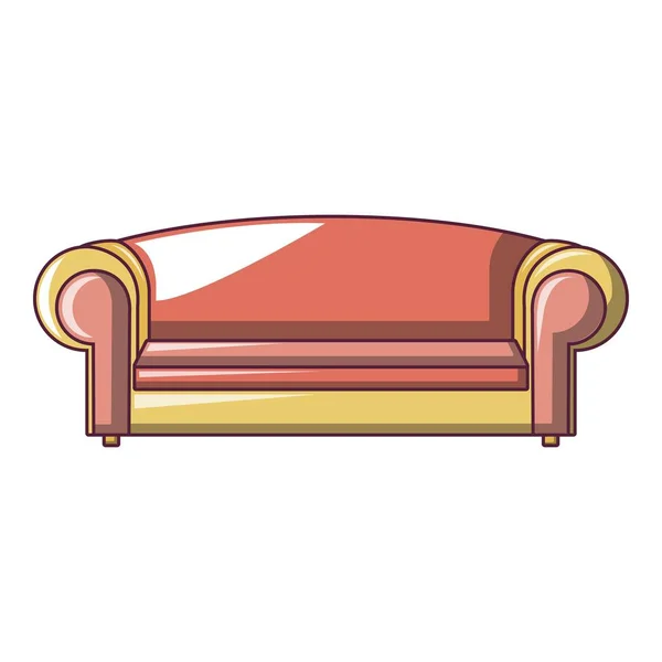 Rotes Sofa-Symbol, Cartoon-Stil — Stockvektor