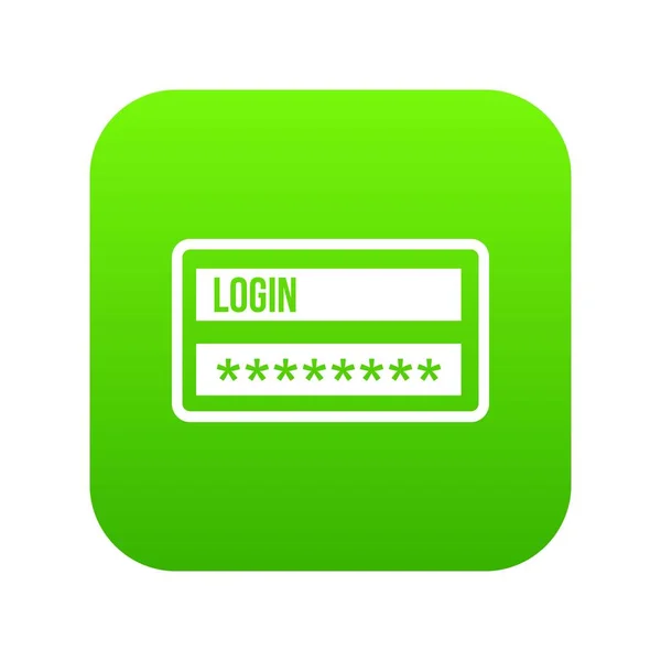 Login i hasło ikona cyfrowego zielony — Wektor stockowy