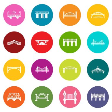 Renkli daireler vektör köprü Icons set