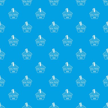 Sosyal protesto isyan desen vektör kesintisiz mavi