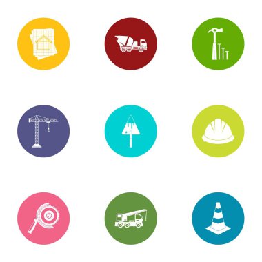 Marangoz Icons set, düz stil