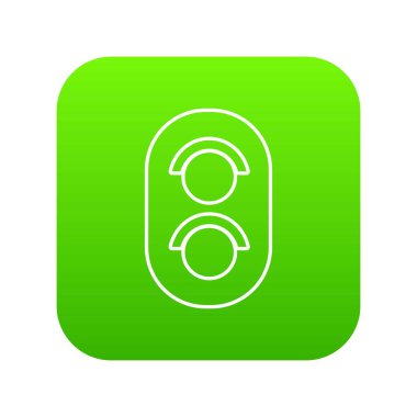 Trafik ışığı demiryolu yeşil simge vektör